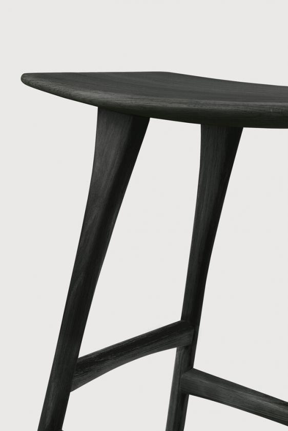 Tabouret de bar Osso en chêne noir - vernis H67, Ethnicraft