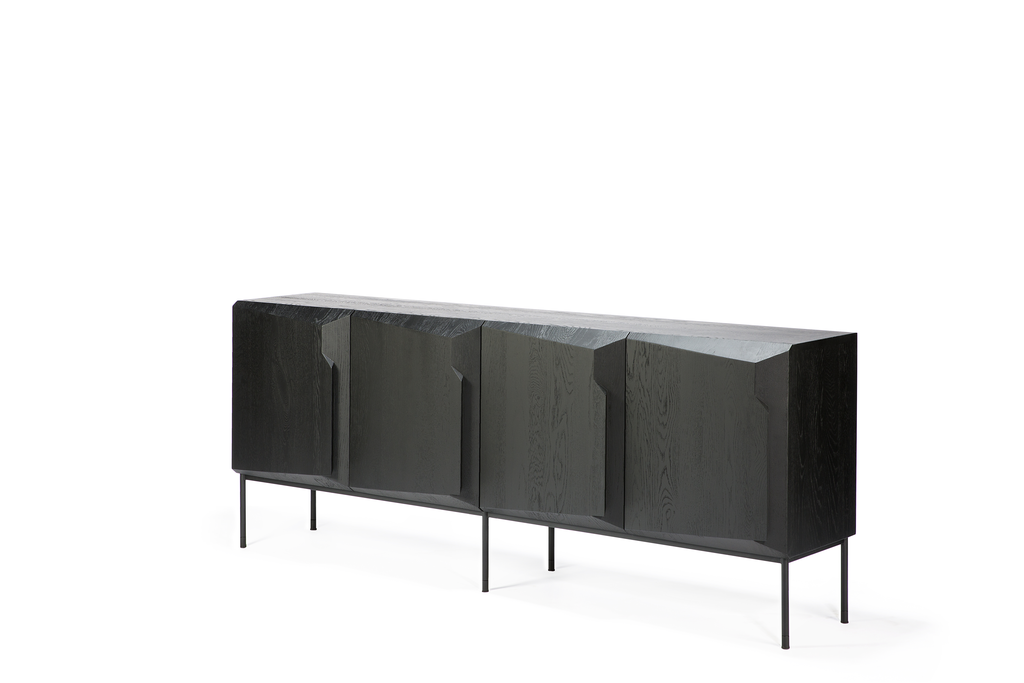 Buffet Stairs en chêne noir 4 portes, Ethnicraft