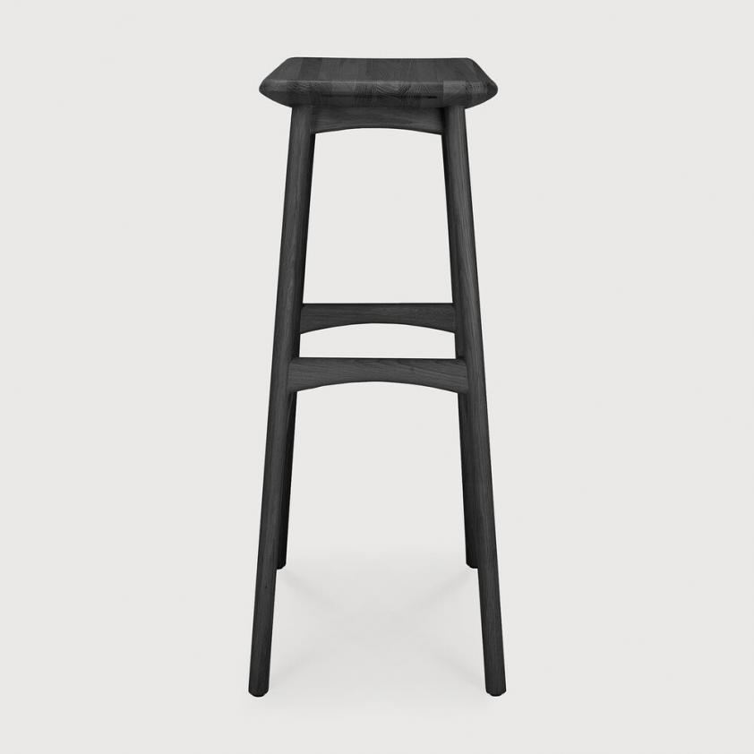 Tabouret de bar Osso en chêne noir vernis H80, Ethnicraft