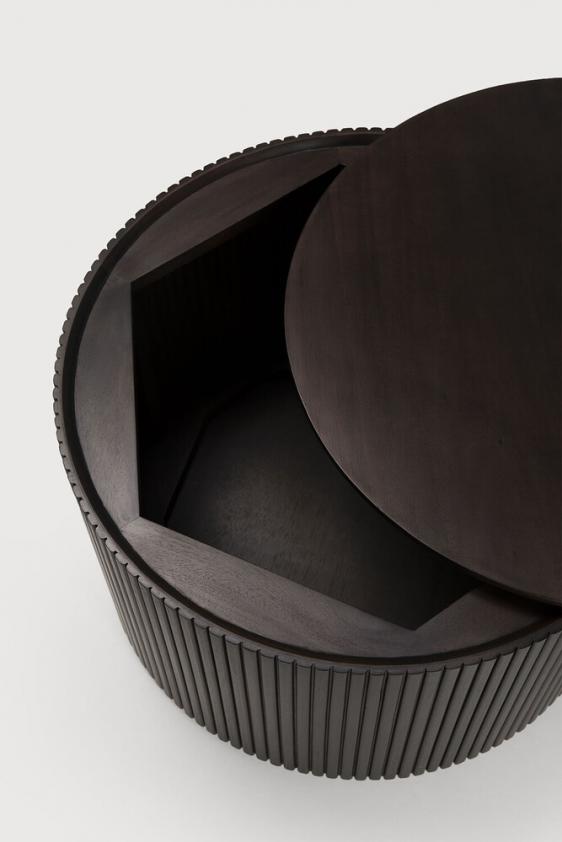 Table d&#039;appoint ronde Roller Max en acajou, Ethnicraft
