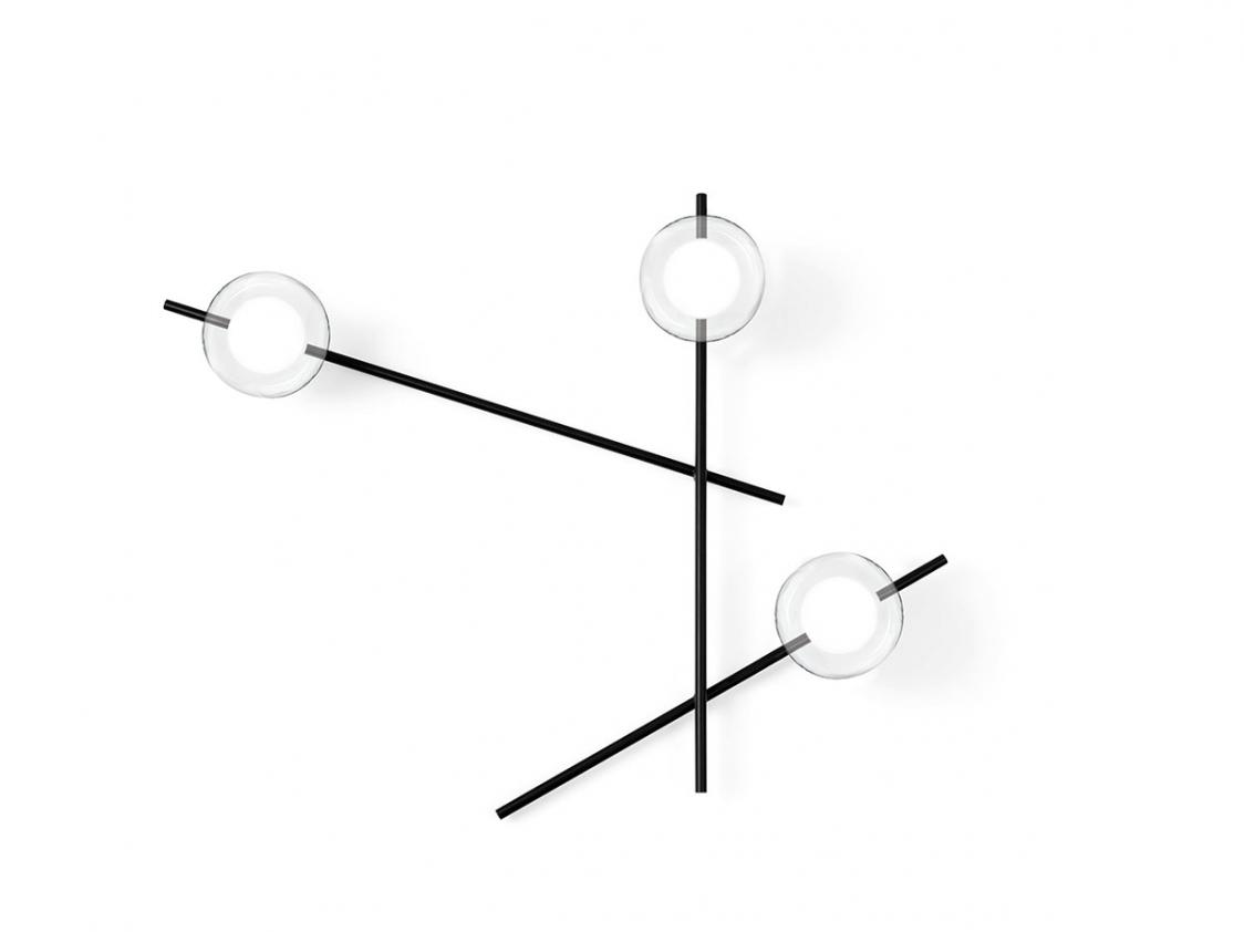 Applique Mikado 3L verre transparent, Miloox