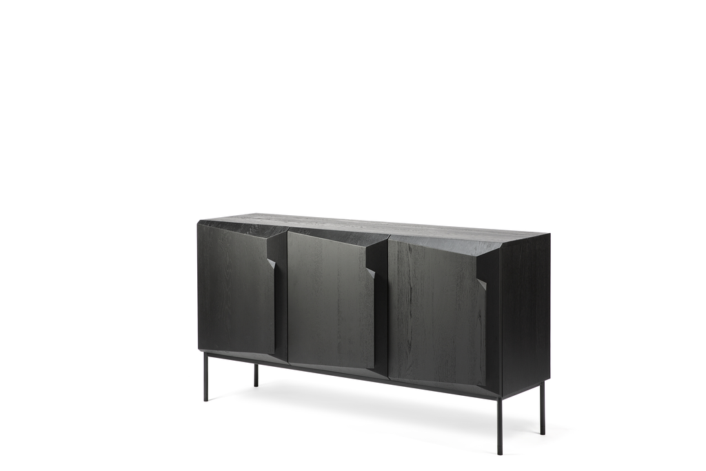 Buffet Stairs en chêne noir 3 portes, Ethnicraft