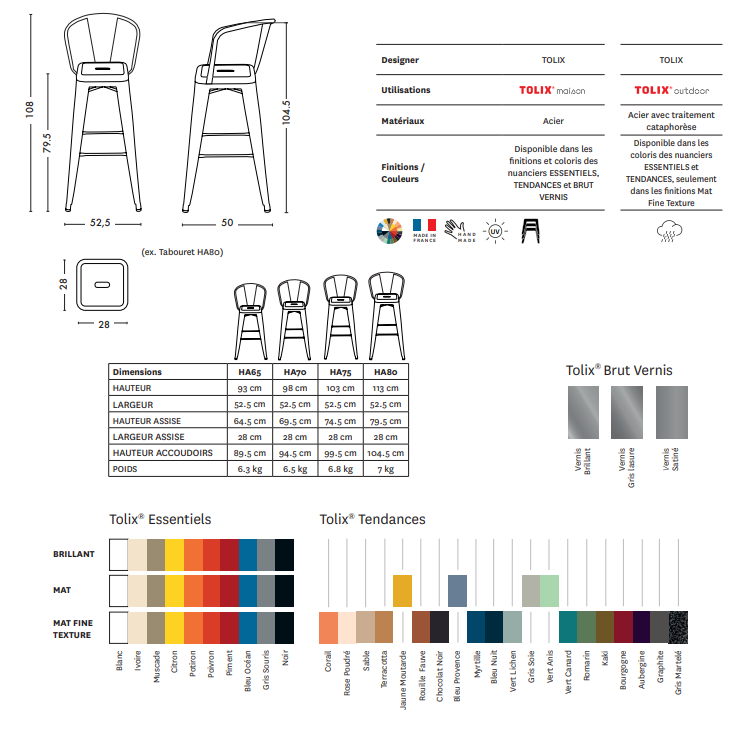 TABOURET HA, Tolix