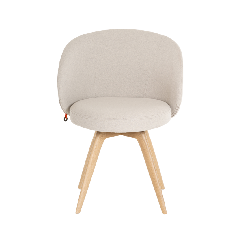 Chaise Neo dossier incurvé avec piétement bois oblique, Mobitec