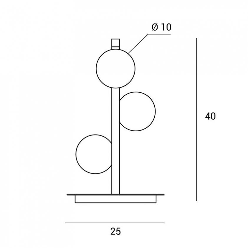 Lampe de table 3 lumières Pomì, Miloox