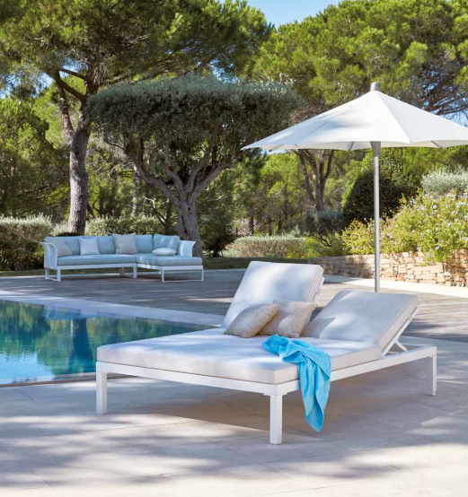 Chaise longue double KOMFY avec coussins, Sifas