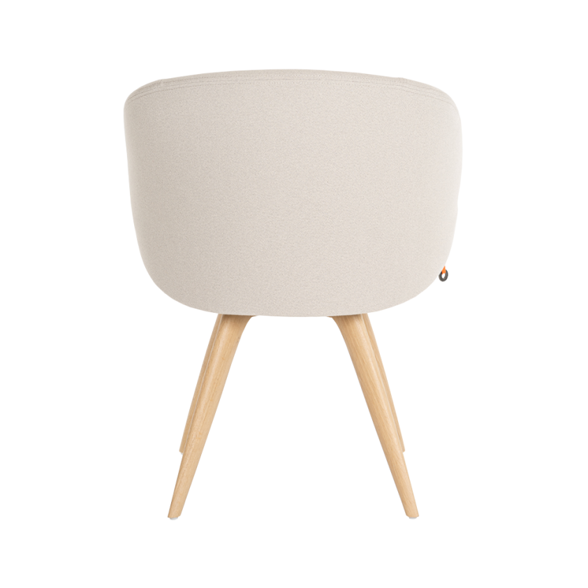 Chaise Neo dossier incurvé avec piétement bois oblique, Mobitec