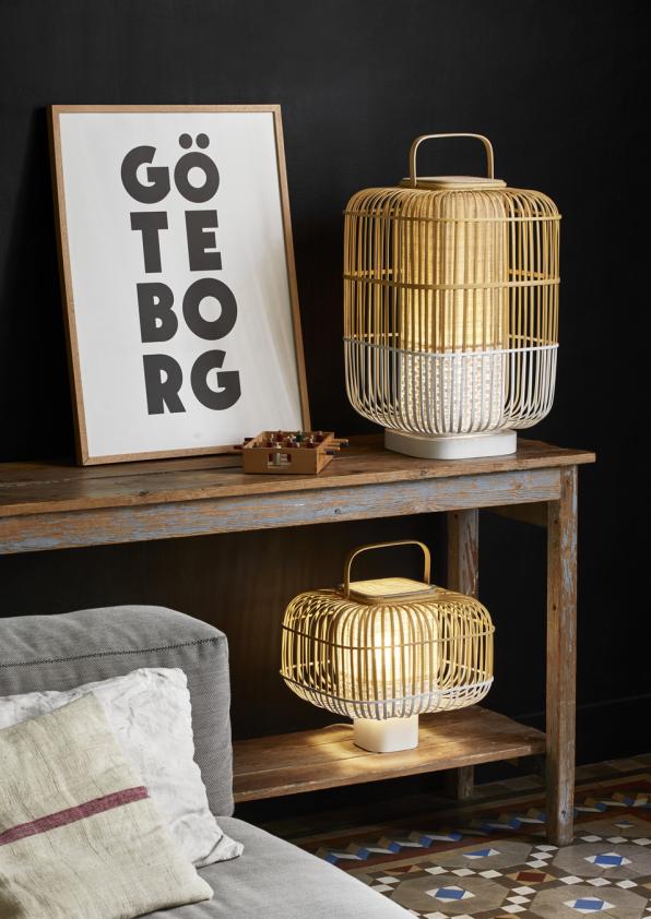 Lampe Bamboo square L blanc, Forestier
