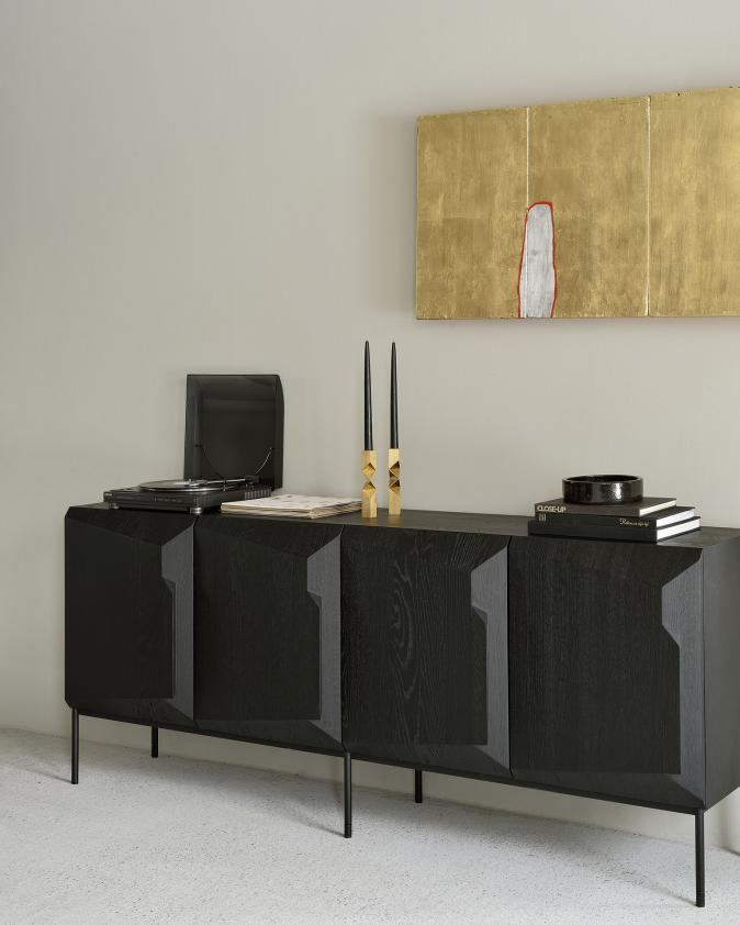 Buffet Stairs en chêne noir 4 portes, Ethnicraft