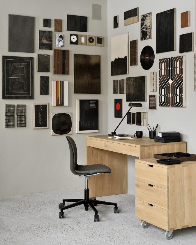 Bureau chêne Wave 1 tiroir, Ethnicraft