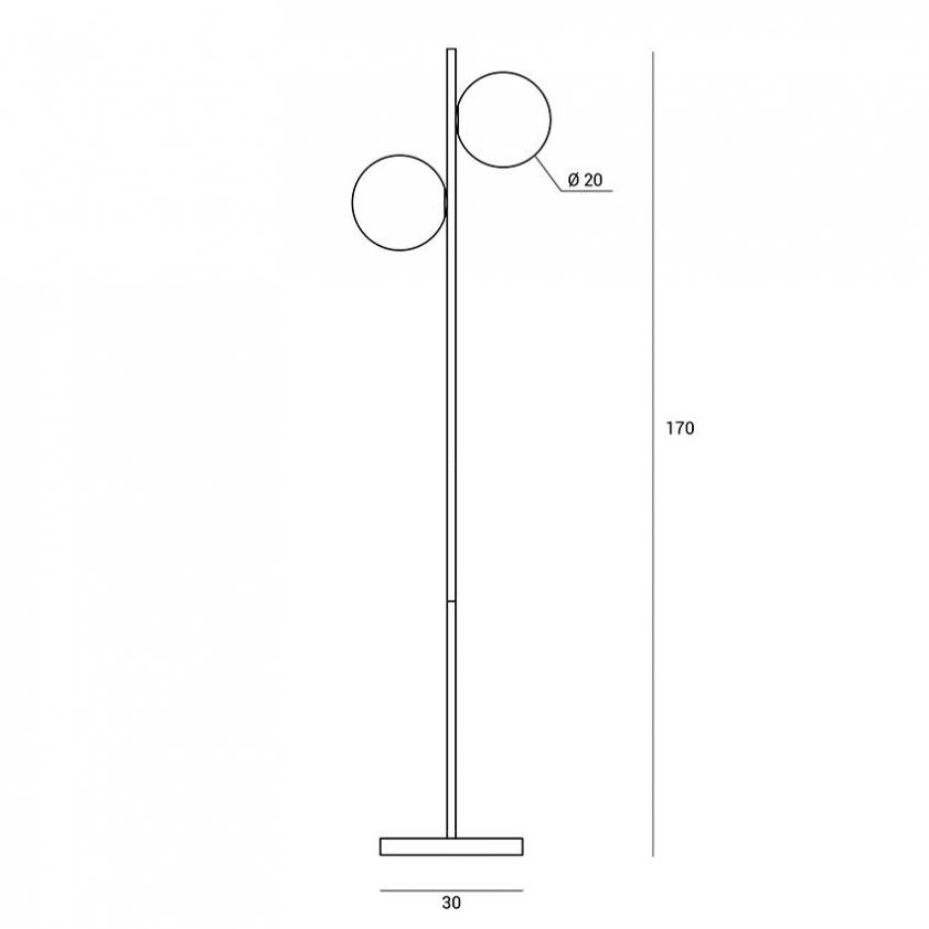 Lampadaire Jugen Black, Miloox