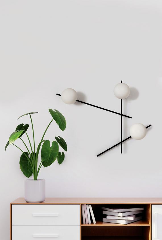Applique Mikado 3L verre blanc, Miloox