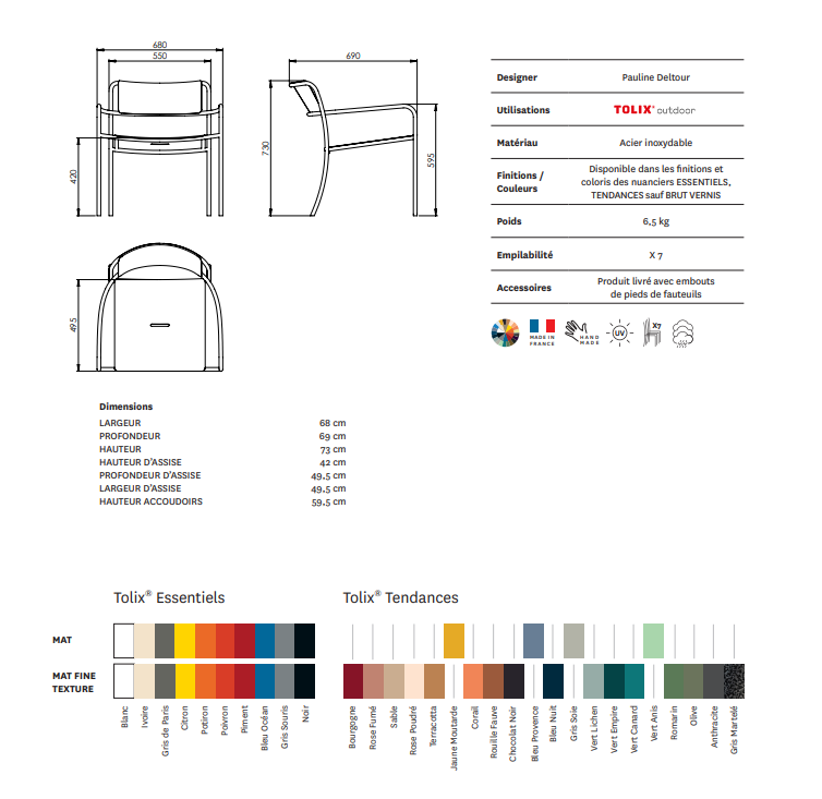 FAUTEUIL LOUNGE PATIO, Tolix
