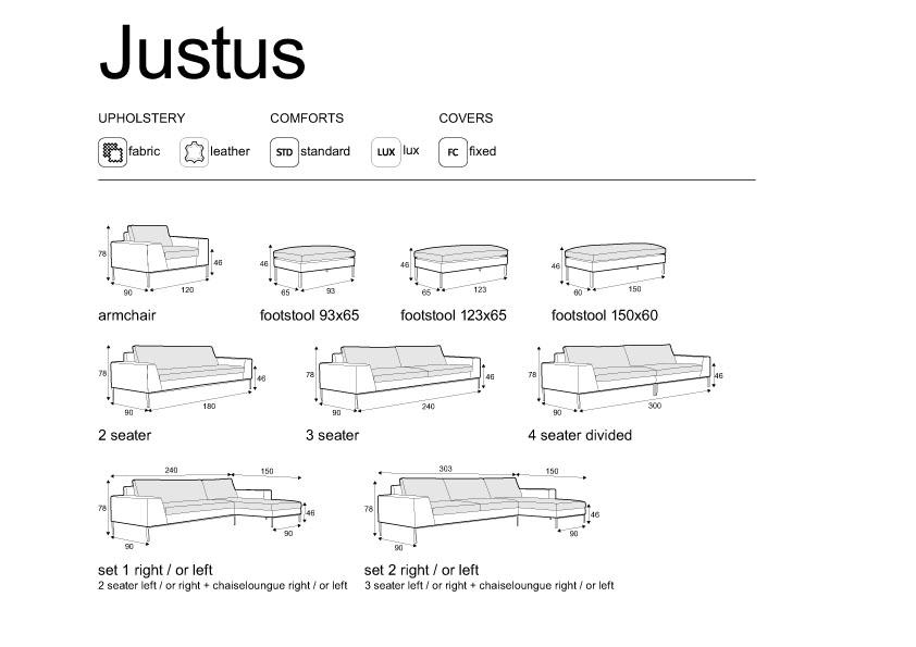 Canapé Justus, Sits