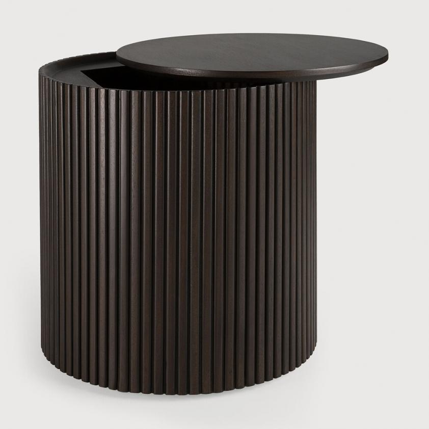 Table d&#039;appoint ronde Roller Max en acajou, Ethnicraft