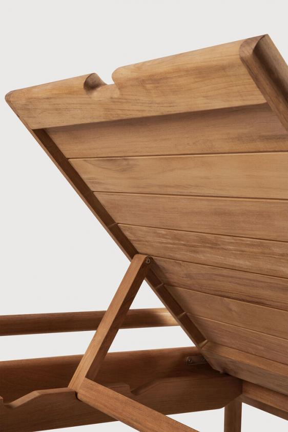 Chaise-longue inclinable de jardin Jack en teck, Ethnicraft