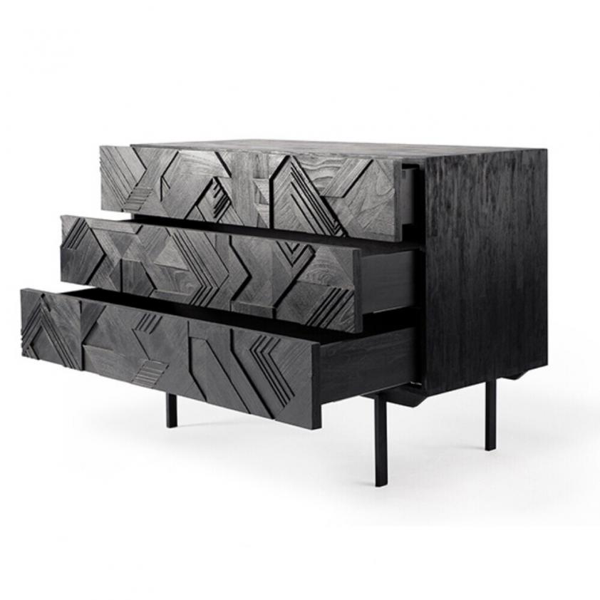 Commode Graphic en teck noir, Ethnicraft
