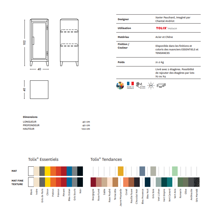 Vestiaire B1 BAS PERFORE, Tolix