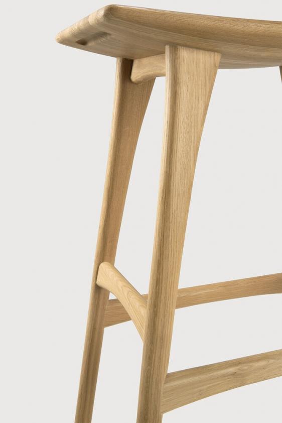 Tabouret de bar Osso en chêne vernis H80, Ethnicraft