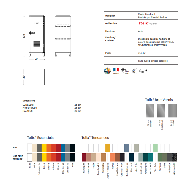 Vestiaire B1 BAS, Tolix