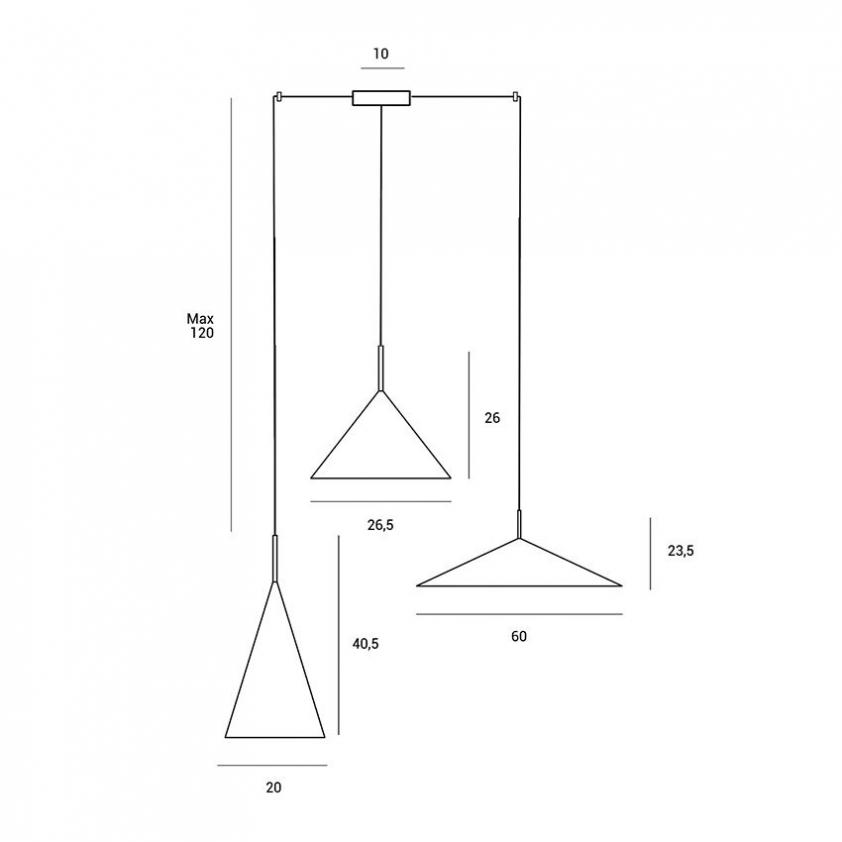 Suspension 3 lumières Samoi, Miloox
