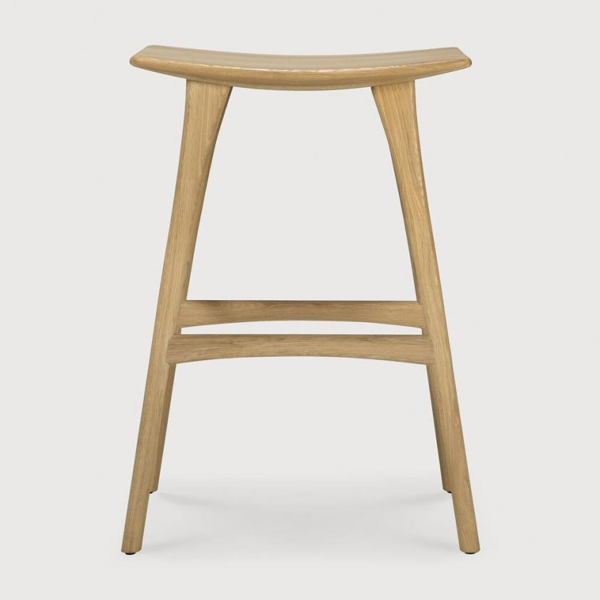 Tabouret de bar Osso en chêne vernis H80, Ethnicraft