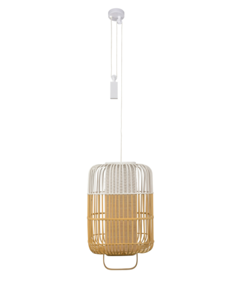 Suspension bamboo square L blanc, Forestier