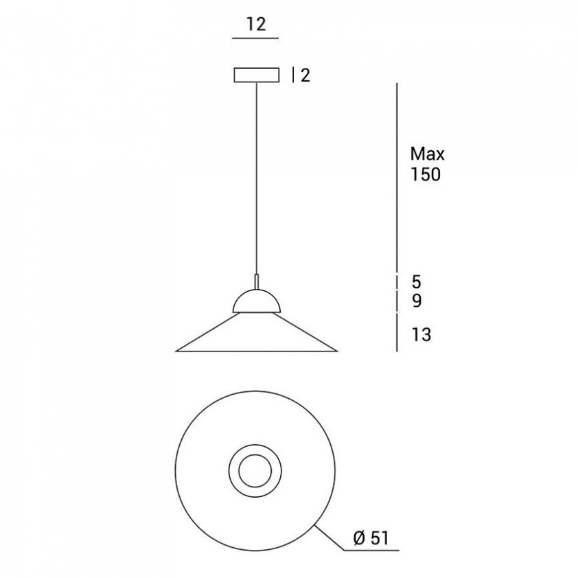 Lampe suspension Alba, Miloox