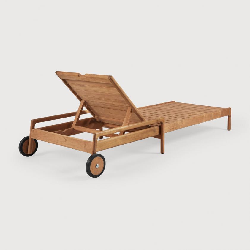 Chaise-longue inclinable de jardin Jack en teck, Ethnicraft
