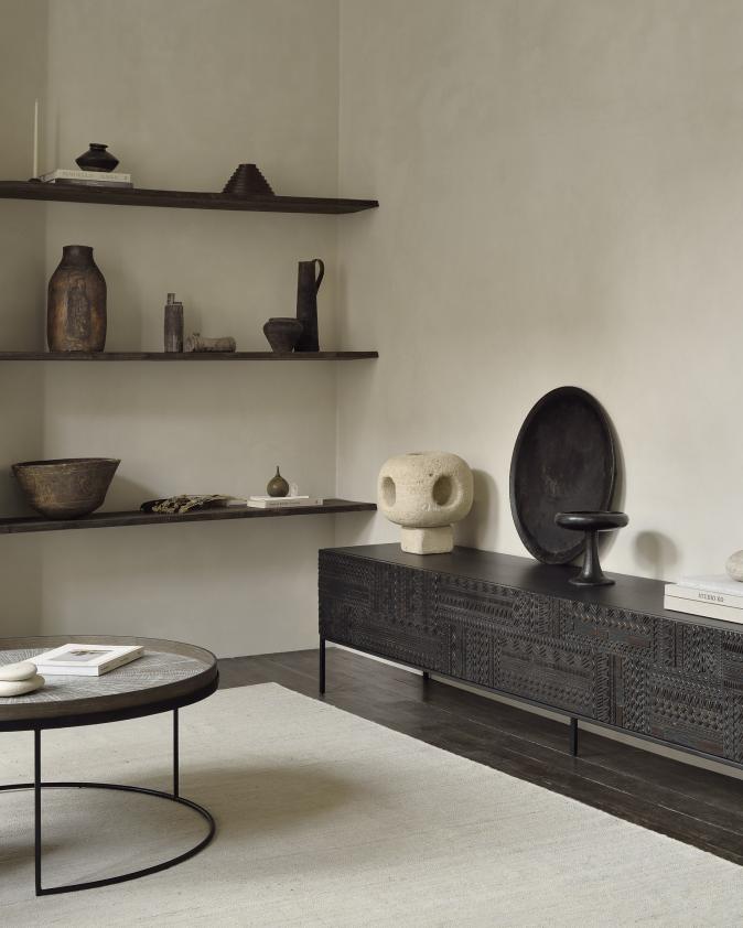 Meuble TV Tabwa en teck noir, Ethnicraft