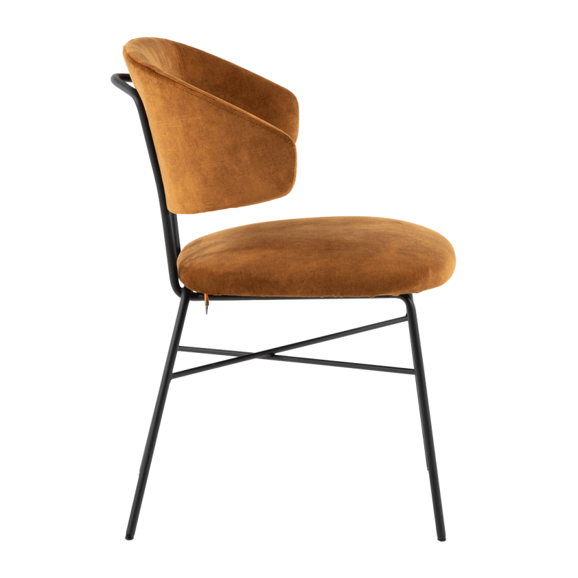 Chaise Toro avec dossier incurvé piétement métallique, Mobitec