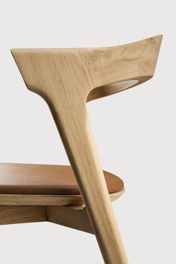 Chaise Bok en chêne cuir Cognac, Ethnicraft