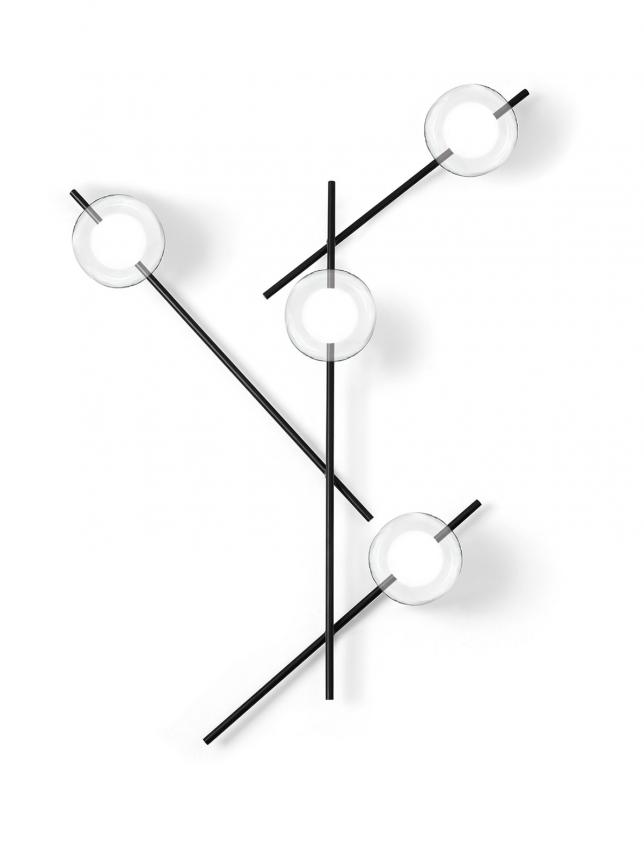 Applique Mikado 4L verre transparent, Miloox