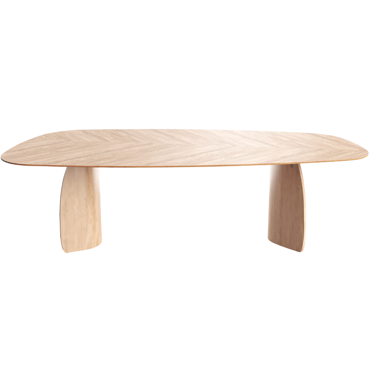 Table Dolmen avec un plateau finition point de hongrie, Mobitec