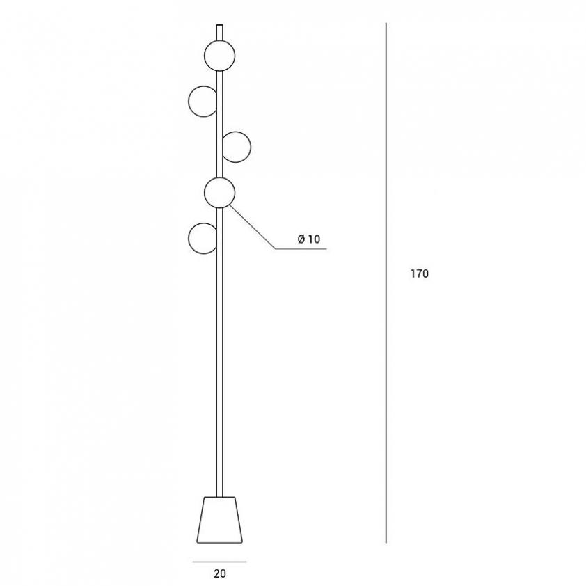 Lampadaire 5 lumières Pomì, Miloox
