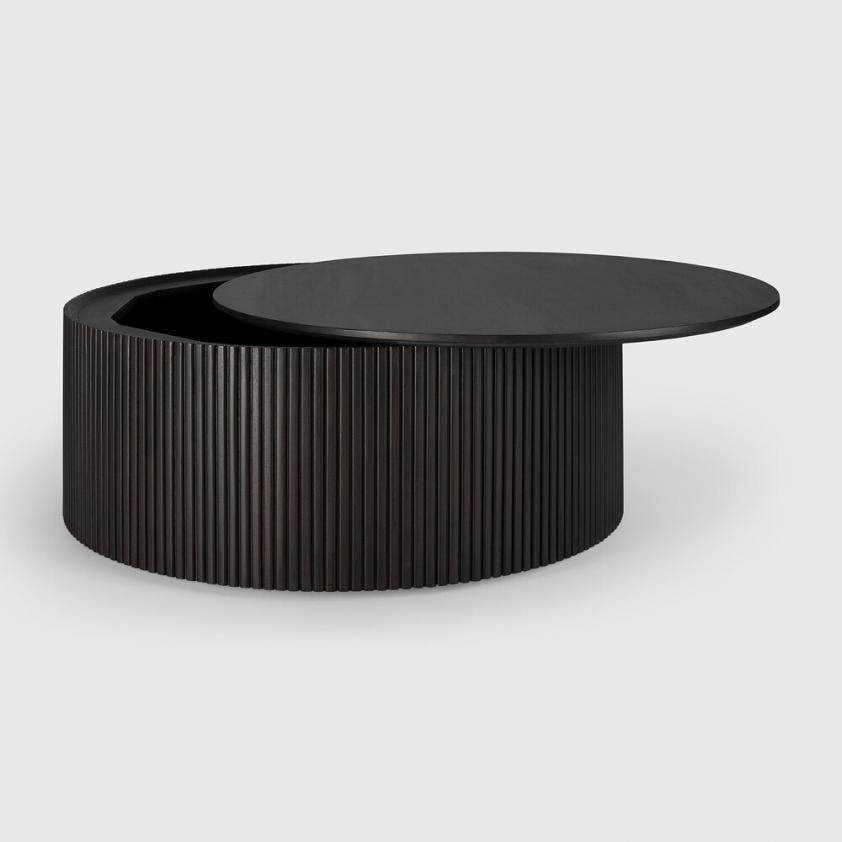 Table basse ronde 40 Roller Max en acajou, Ethnicraft