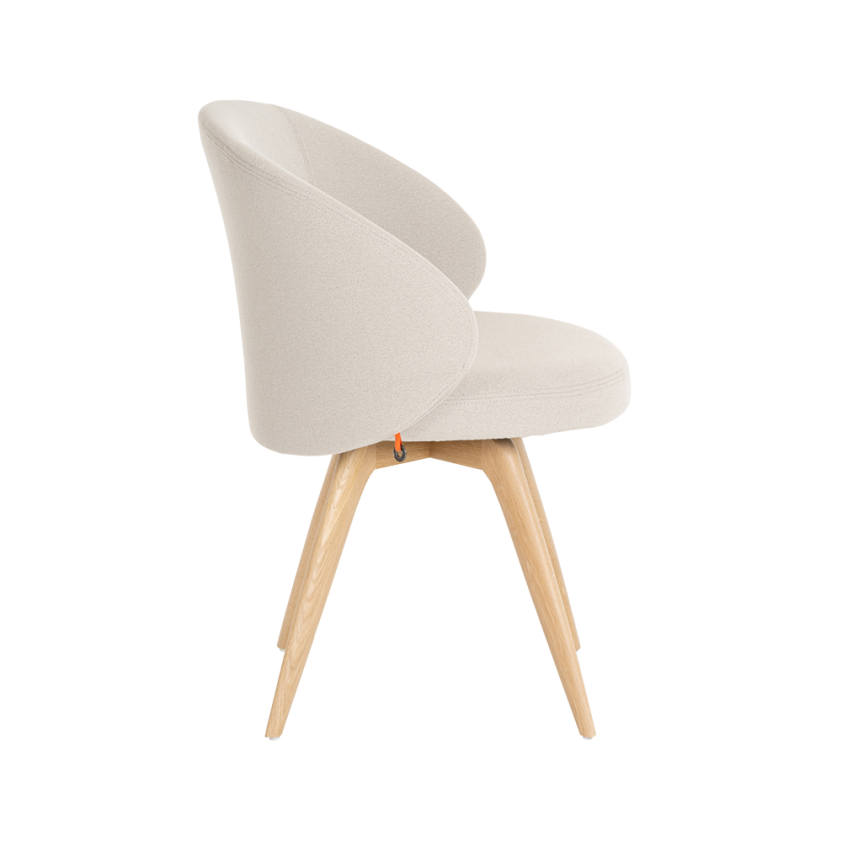 Chaise Neo dossier incurvé avec piétement bois oblique, Mobitec