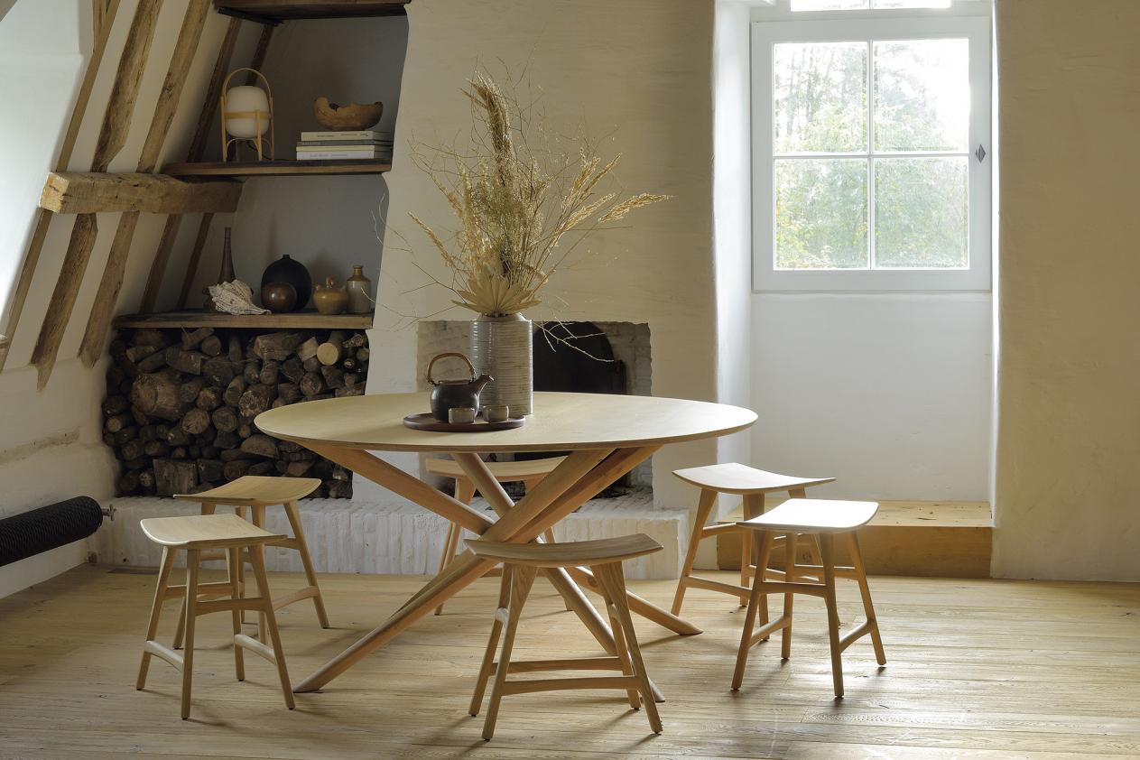 Table Mikado ronde en chêne, Ethnicraft