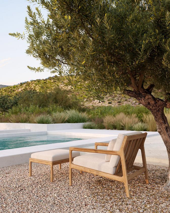 Repose-pieds de jardin Jack en teck , Ethnicraft