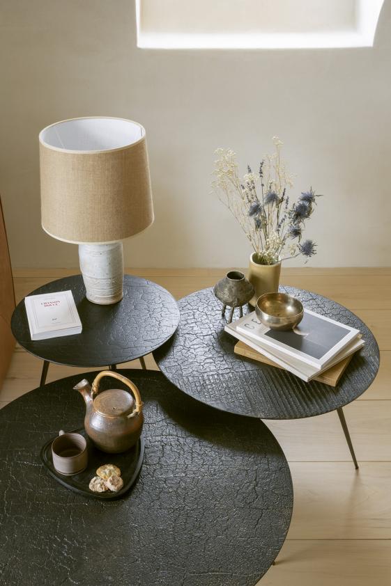 Table basse Luna - lava - whisky 80 cm, Ethnicraft