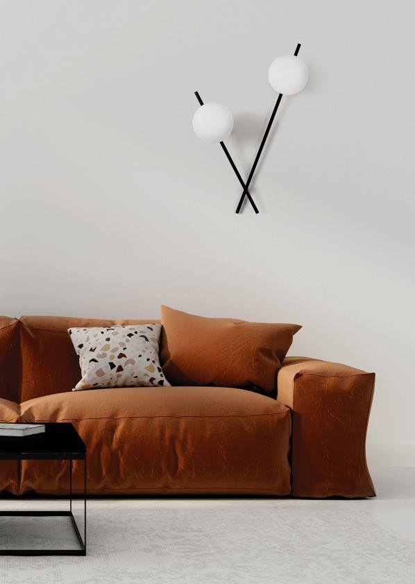 Applique Mikado 2L verre blanc, Miloox