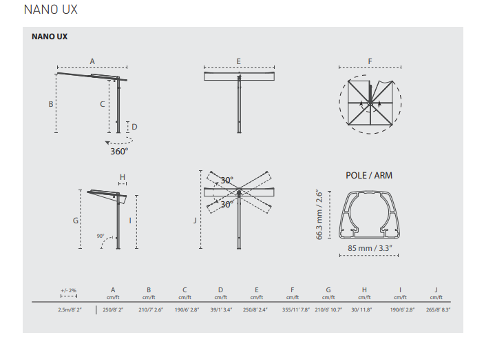 Parasol Nano UX flottant, Umbrosa