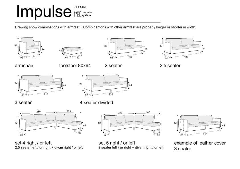 Canapé Impulse, Sits