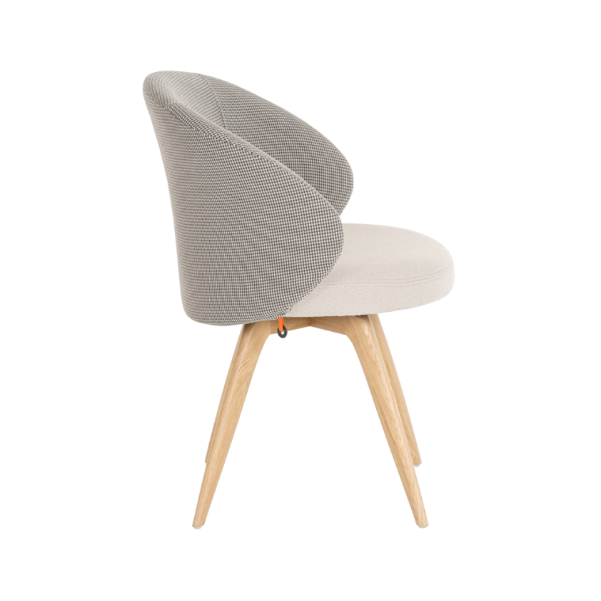 Chaise Neo dossier incurvé avec piétement bois oblique, Mobitec