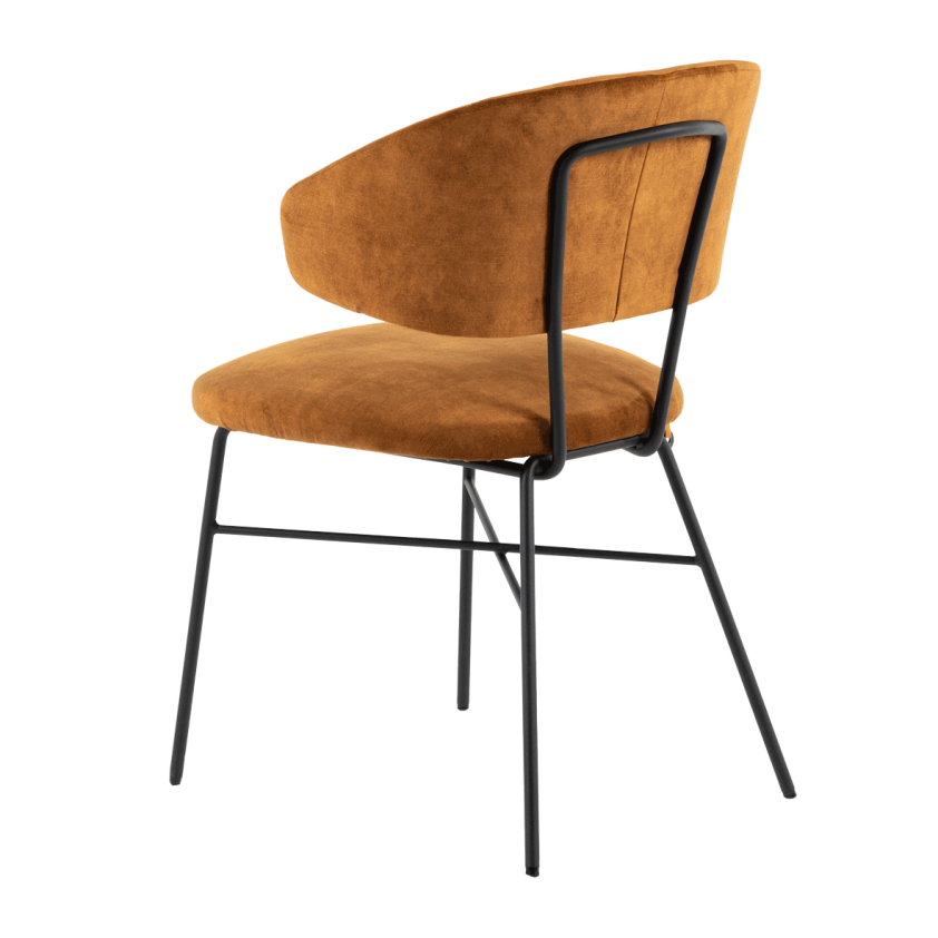 Chaise Toro avec dossier incurvé piétement métallique, Mobitec