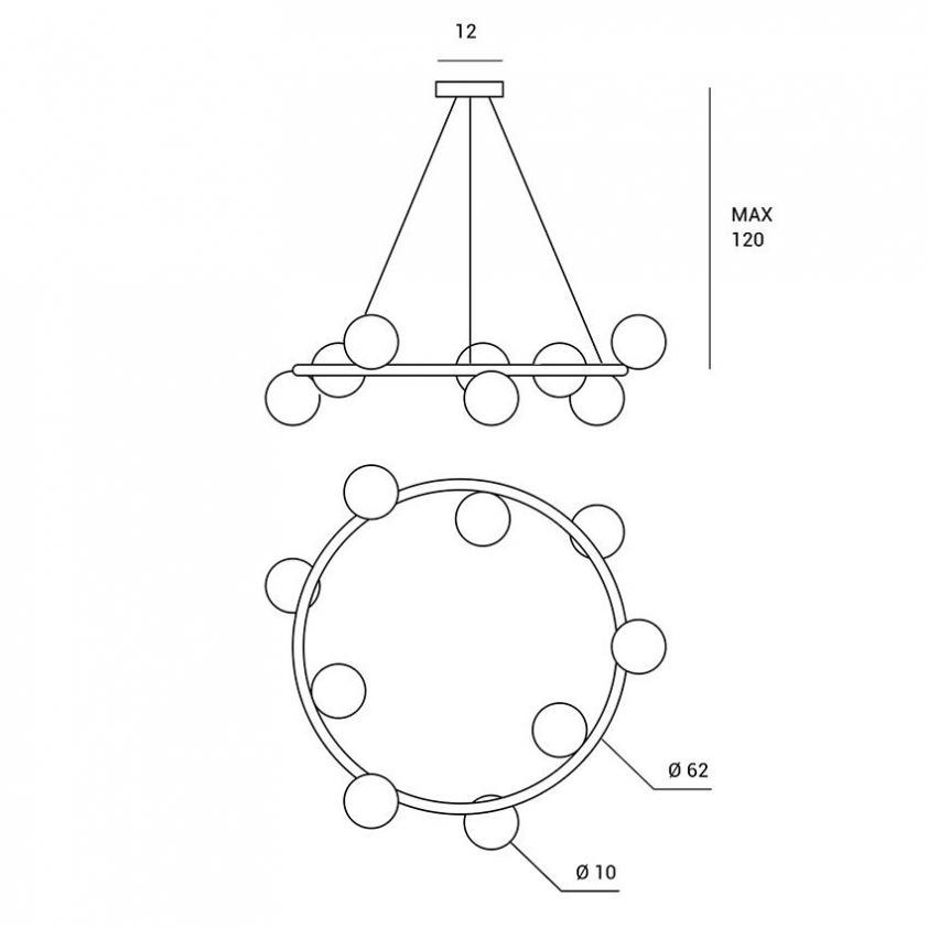 Suspension 9 lumières Pomì, Miloox
