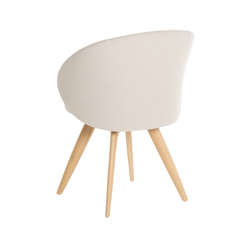 Chaise Neo dossier incurvé avec piétement bois oblique, Mobitec