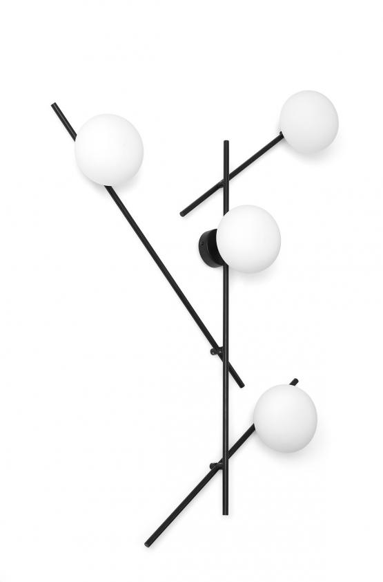 Applique Mikado 4L verre blanc, Miloox