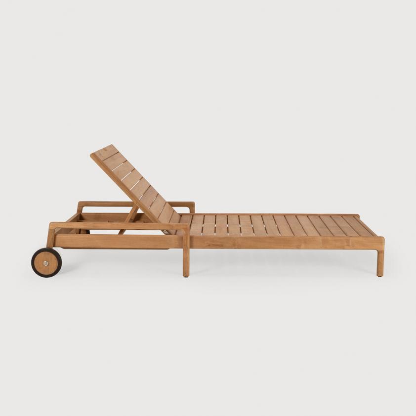 Chaise-longue inclinable de jardin Jack en teck, Ethnicraft