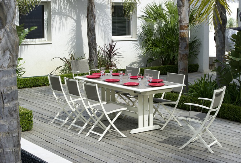 Table Hegoa extensible (pied central), Les Jardins 